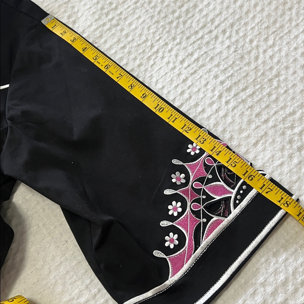 Bob Mackie Wearable Art Black, Pink Floral Embroidered Retro Zip Jacket Size 3X - Picture 15 of 16
